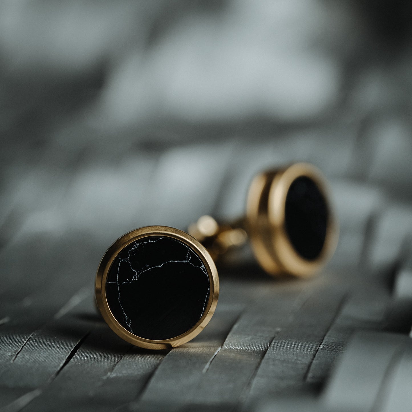 French Black Marble Cuff Links