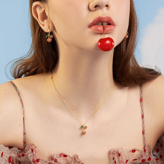 Women's Temperament Fashion Cherry Shape Pendant Necklace