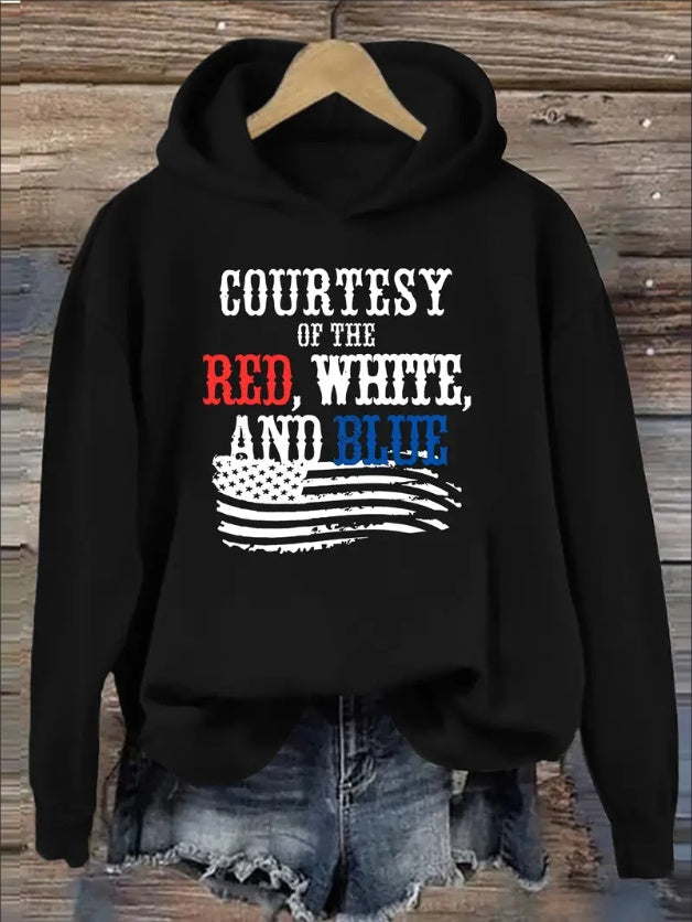 American Flag Print Hoodie - Soft, Casual, Long Sleeve Sweatshirt For Fall & Winter